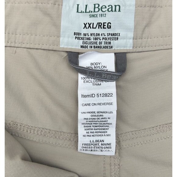 LL Bean Tropicwear 9" Cargo Shorts Men’s XXL Khaki Elastic Comfort Waist 512822 - Picture 7 of 8